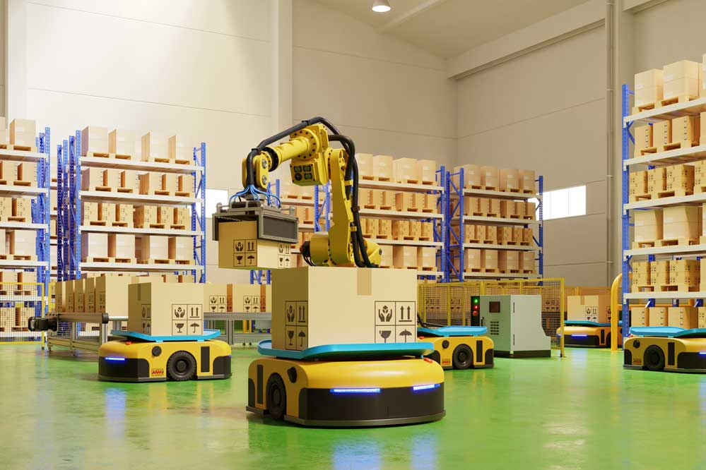 Automated robot on plant floor